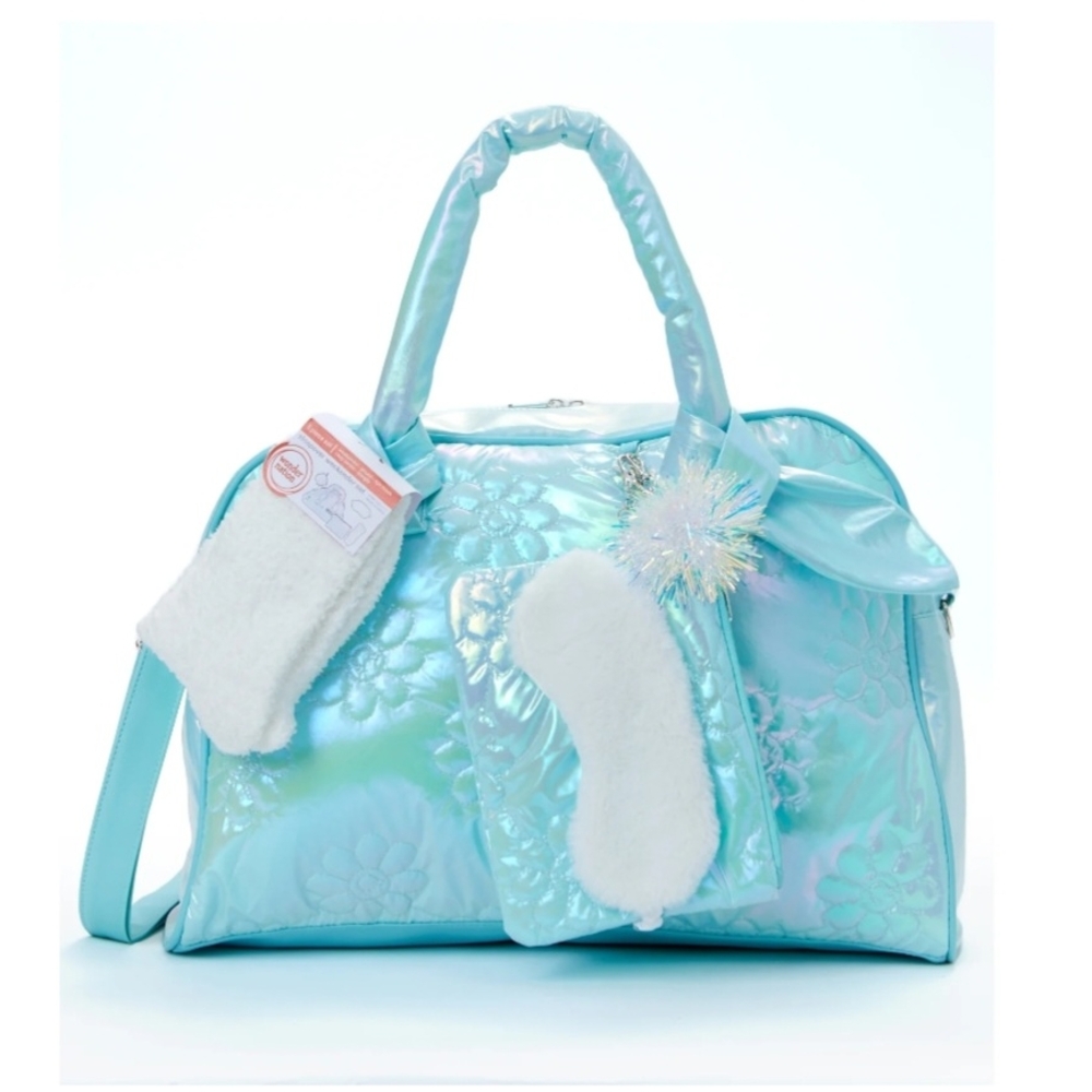 Wonder Nation Blue Travel Bag with Floral Design